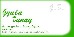 gyula dunay business card